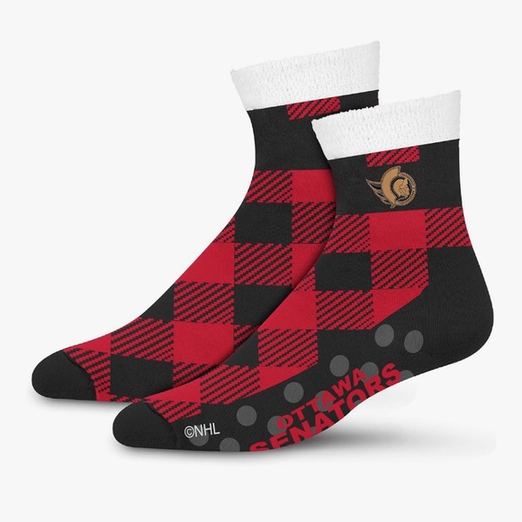 For Bare Feet Other - NEW- For Bare Feet Unisex OTTAWA SENATORS Buff Cabin Plaid Socks